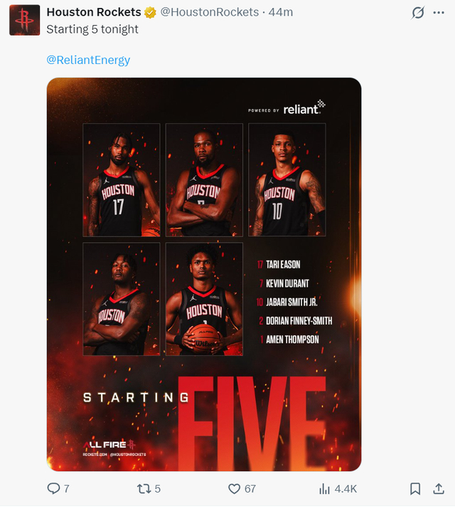 杜兰特准绝杀助火箭逆转鹈鹕 末节崩盘险遭翻盘